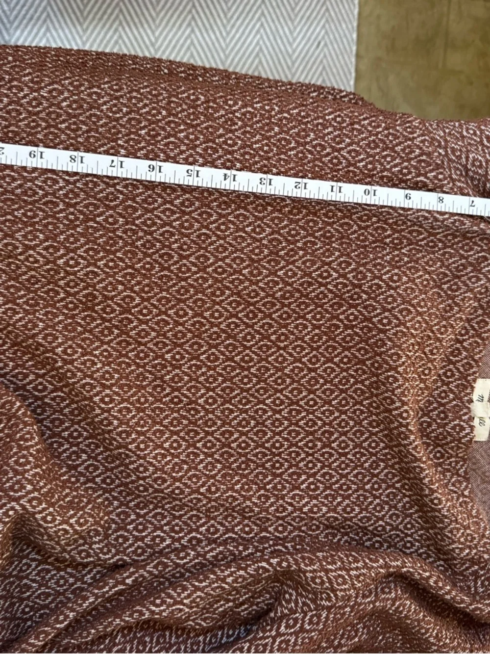 Madewell Rust Diamond Print Square-Neck Blouse